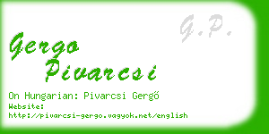 gergo pivarcsi business card